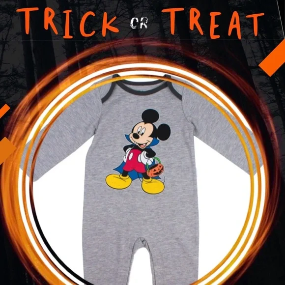 Disney Mickey Mouse Vampire Dracula Halloween Romper NWT - Picture 13 of 13